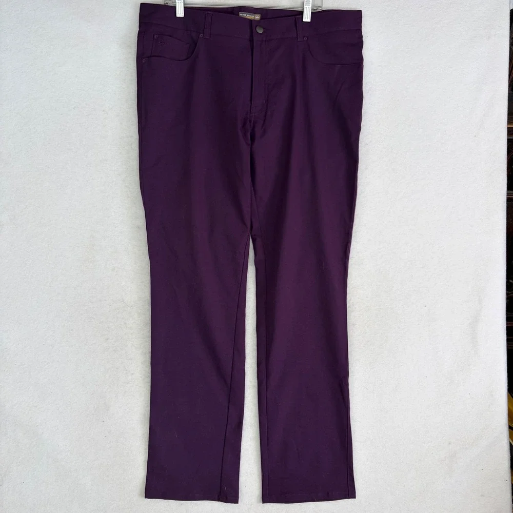 Peter Millar Crown Sport Performance Pants Mens 38x32 Purple eB66 Golf